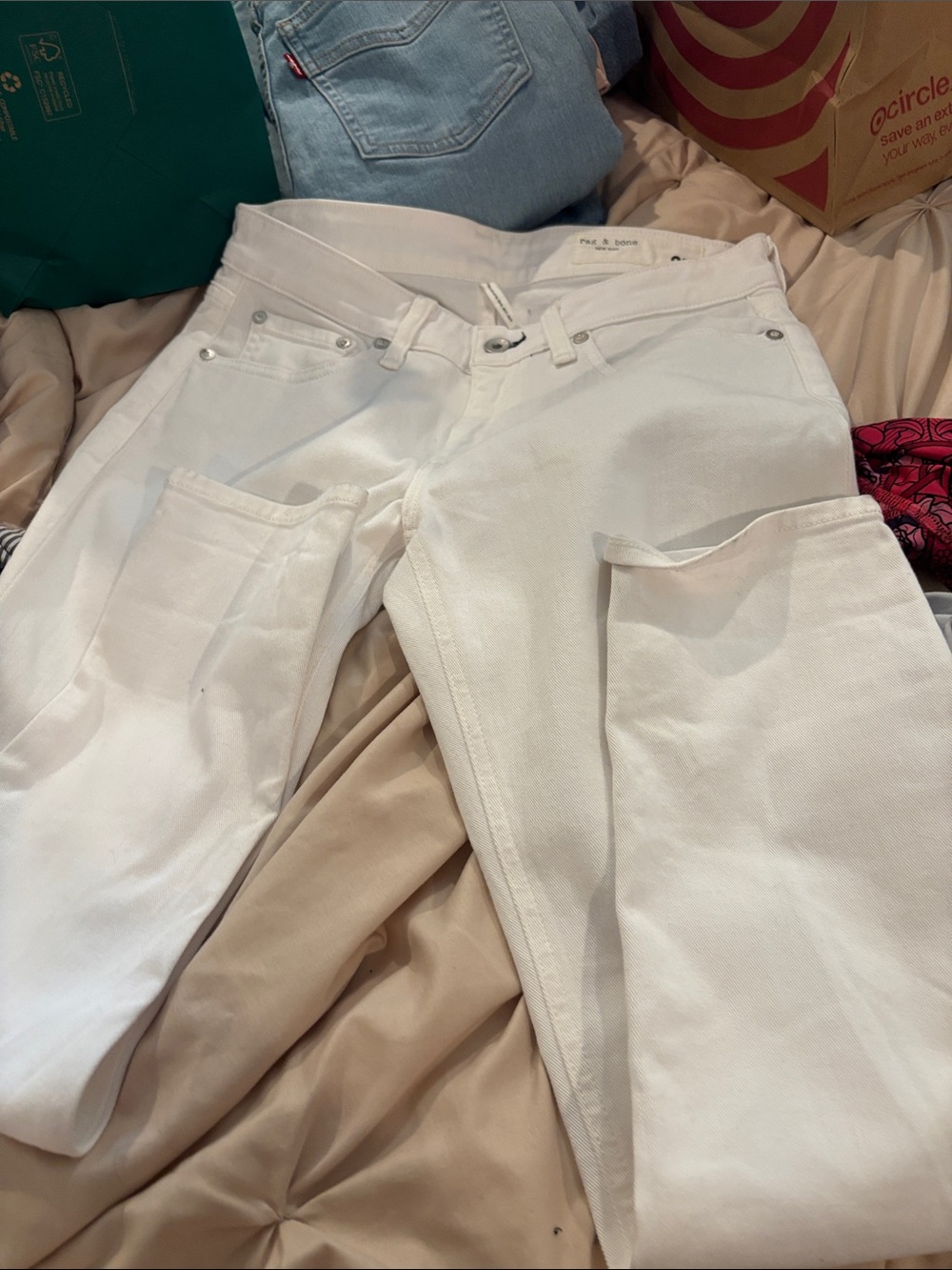 rag & bone White Straight-Leg Women's Jeans
